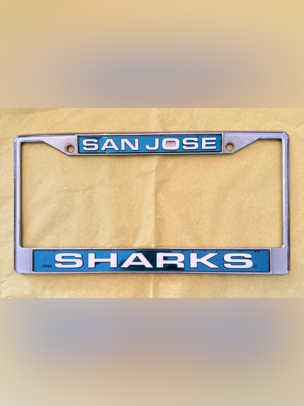 NHL San Jose Sharks Hockey License Plate Frame - Teal and White